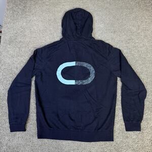ORACLE Hoodie Mens M Blue Full Zip Hooded Pockets Graphic CloudWorld '22